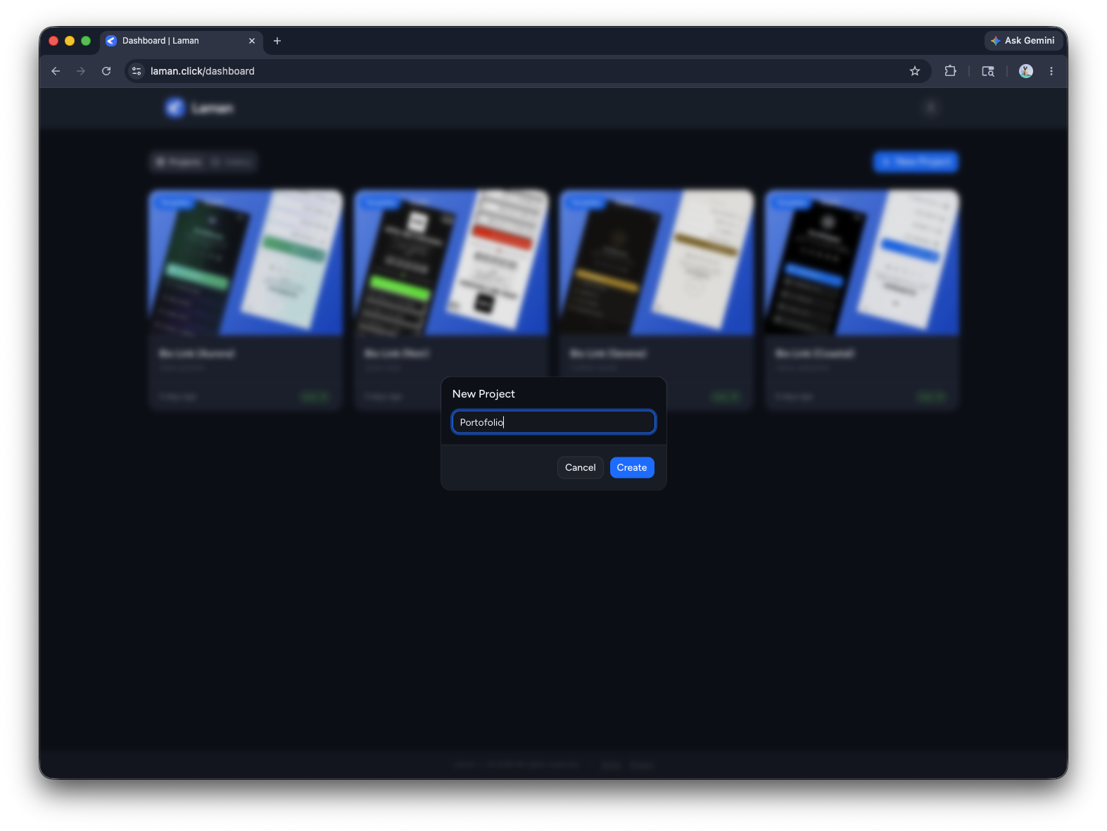 Create new project