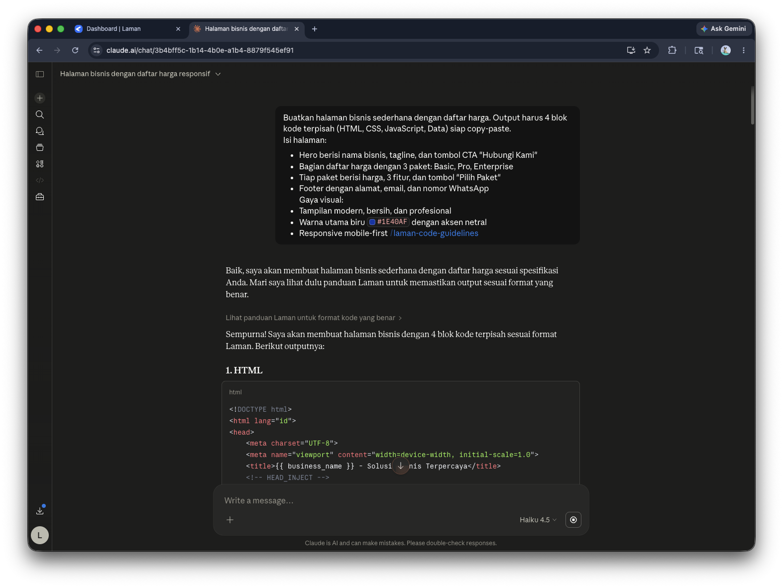 Master prompt for AI